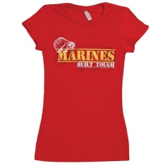 Women's Cotton Tee's - Marine Built Tough - Red