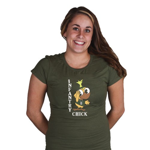 Women's Cotton Tee's - Olive Drab - Infantry Chick: Army Navy Shop