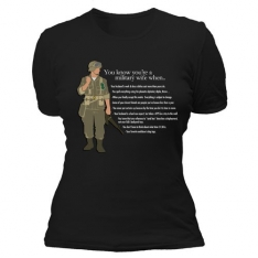 Women's Cotton Tee's - Black - Military Wife