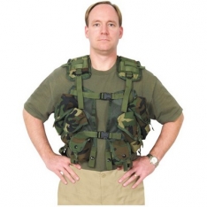 Tactical Load Bearing Vest - Woodland Camo