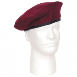 Military Beret - Burgundy