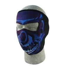Neoprene Thermal Face Mask - Blue Chrome Skull