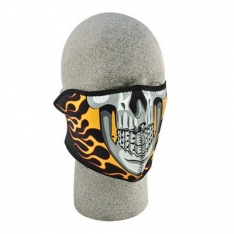 Neoprene Half Mask - Burning Skulls