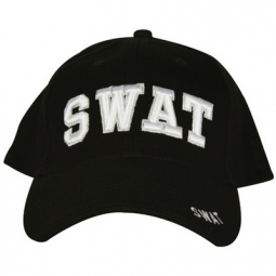 Embroidered Ball Cap - SWAT - Black
