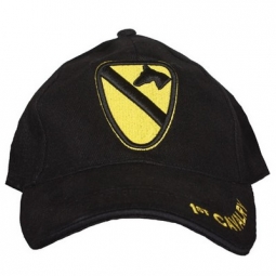 Embroidered Ball Cap - 1st Cavalry - Black