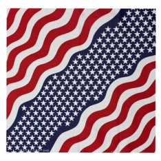 1 Dozen Cotton Bandannas - USA Wavy