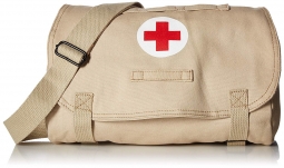 Khaki Retro Hungarian Shoulder Bag Red Cross Patch