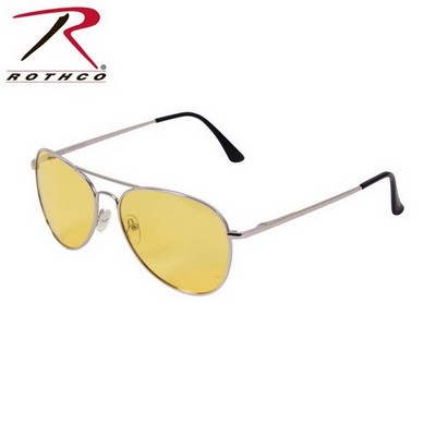 G.I. Type 58mm Chrome Frame Polarized Sunglasses w/Yellow Lens: Army ...