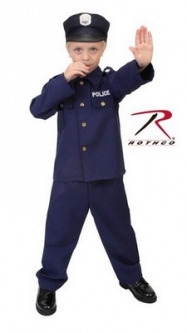 Navy Blue Kid's Police Costume