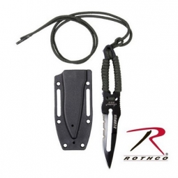 Od Paracord Knife W/Sheath - Black Blade