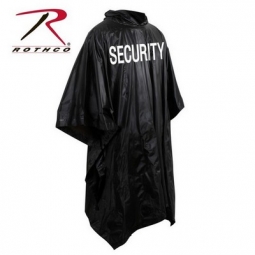 Black Vinyl Poncho - Security