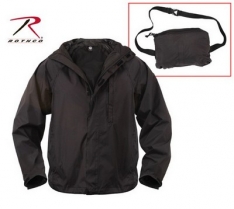 Black Packable Rain Jacket