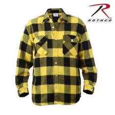Heavy Weight Plaid Flannel Shirt - Yellow