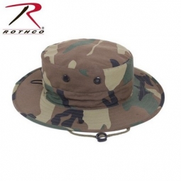 Woodland Camo Military Type Adjustable Boonie Hat