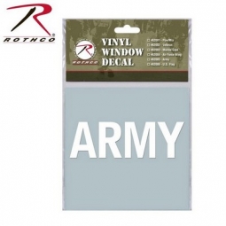 Army White Vinyl Window Decal