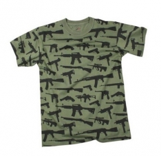 T - Shirt / Multi Print Guns - Od / 3X