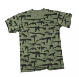 T - Shirt / Multi Print Guns - Od / 3X