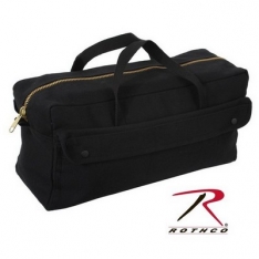 Canvas Jumbo Tool Bag W/ Brass Zipper - Blk