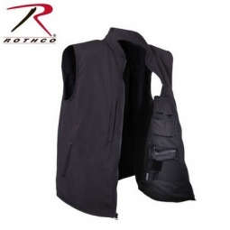 Black Concealed Carry Soft Shell Vest-2XL
