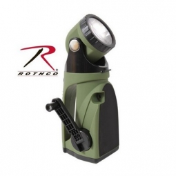 Rothco O.D. 9-Bulb LED Hand Crank Swivel Head Flashlight