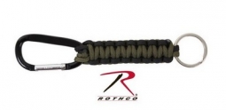 Paracord Keychain W/Carabiner - Od/Black