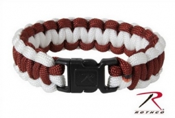 Paracord Bracelet - Maroon & White