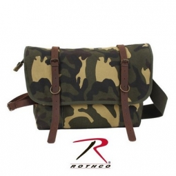 Camo Canvas Explorer Shoulder Bag/Leather