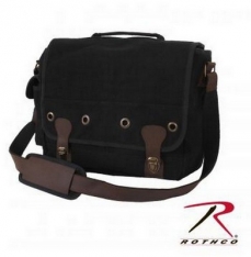 Canvas Trailblazer Laptop Bag - Black / Leather