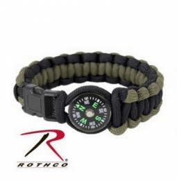 Paracord / Compass Bracelet - Od / Black